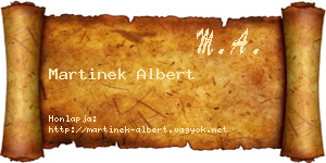 Martinek Albert névjegykártya