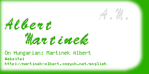 albert martinek business card